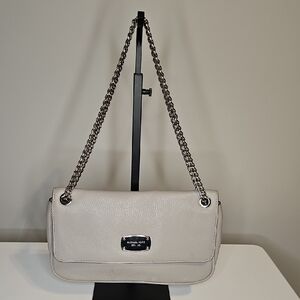 MICHAEL Michael Kors Elegant Gray Leather Shoulder Bag